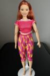 Mattel - Barbie - Made to Move - Yoga - Curvy (Orange Pants) - Poupée